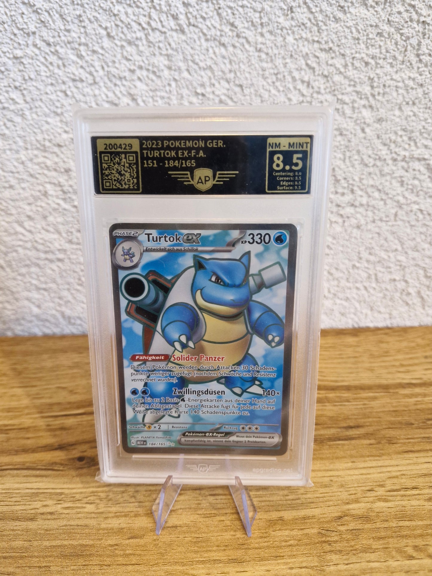 Turtok ex - MEW DE - 184/165 - Ultra Rare AP grade 8,5