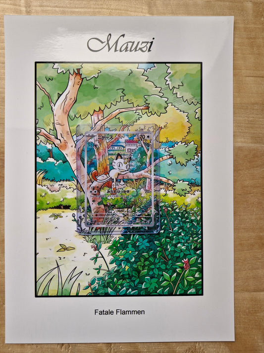 Pokémon Karten Artwork – Erweiterter Kartenhintergrund Mauzi