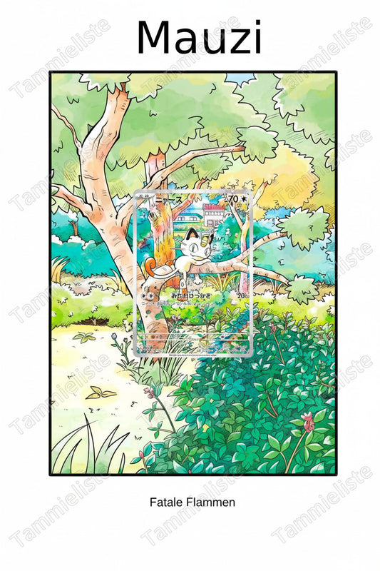 Mauzi - Pokemon Karten Hintergrung, Erweiterte Full Art für Sammler