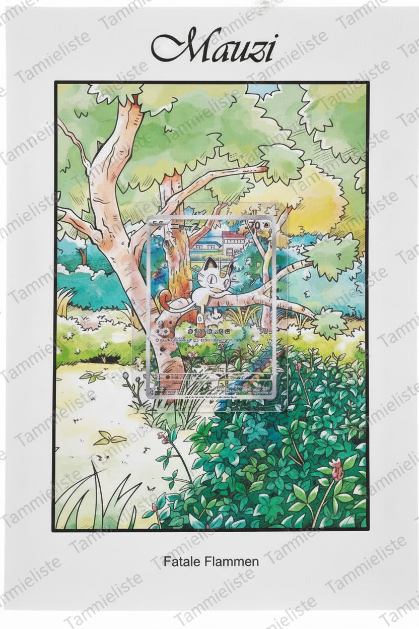 Mauzi - Pokemon Karten Hintergrung, Erweiterte Full Art für Sammler