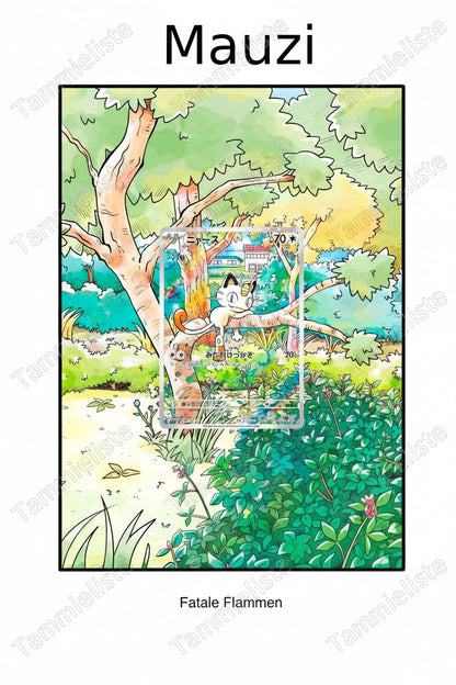 Mauzi - Pokemon Karten Hintergrung, Erweiterte Full Art für Sammler