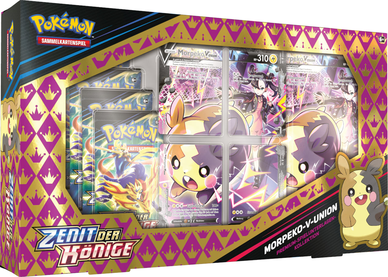Pokemon Zenit der Könige Morpeko V-Union Premium Kollektion mit Spielunterlage (deutsch)